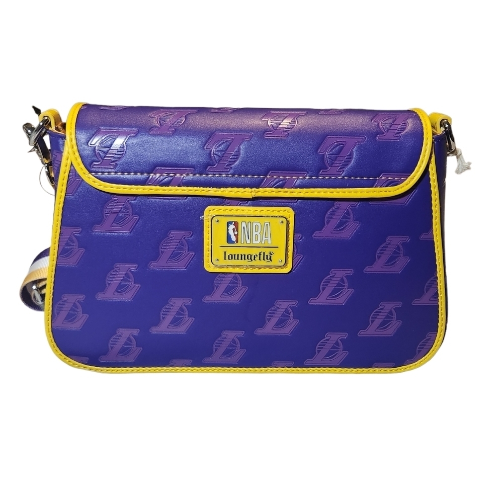 Loungefly NBA Los Angeles Lakers Logo Crossbody Purse - Picture 10 of 10
